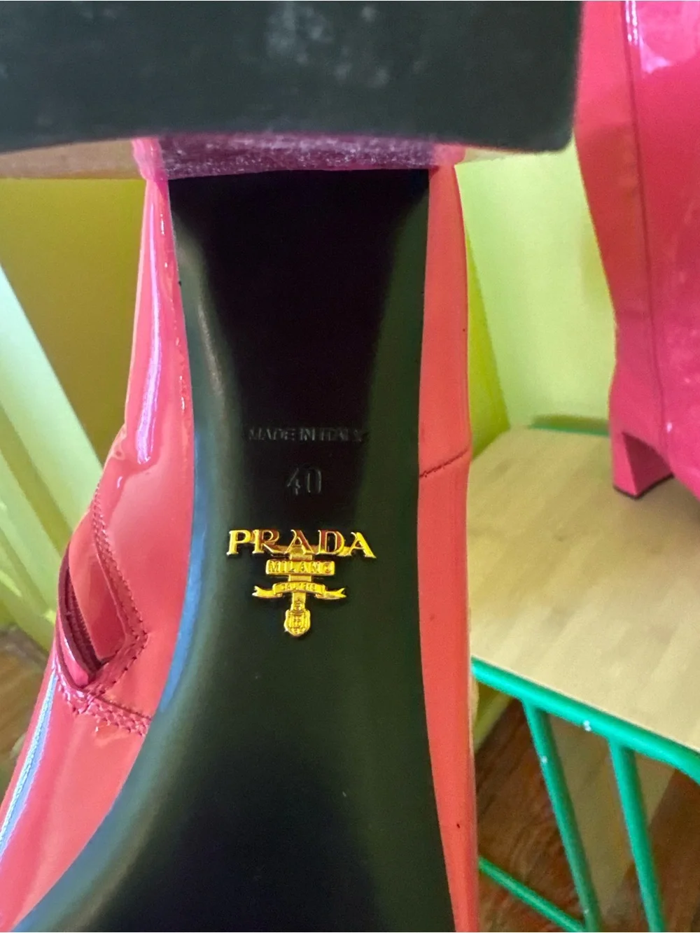 Prada Fuchsia Patent Leather Knee High Boots 💗